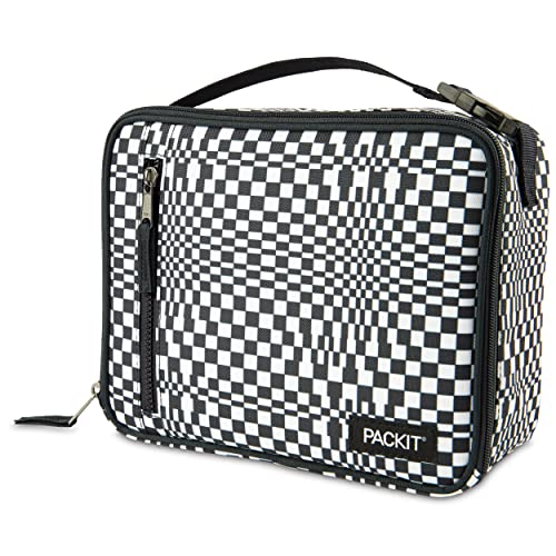 PackIt Freezable Classic Lunch Box, Checked Out, Built with EcoFreeze Technology, Collapsible, Reusable, Zip Closure With Zip Front Pocket and Buckle Handle, Perfect for School Lunches - color: Checked Out