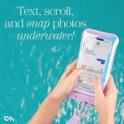 Case-Mate Soap Bubble IP68 Waterproof Phone Pouch - Floating Waterproof Phone Case w/Crossbody Lanyard - Cruise Ship Travel Essentials - Compatible w/All Devices - Touchscreen Friendly - Iridescent - color: Iridescent
