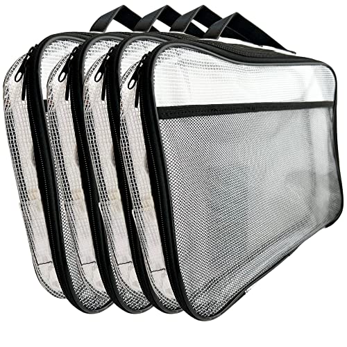 4PC Large Mesh Storage Bag for Board Games, Puzzles, Toys, Supplies, Zippered Bags for Organization Compatible with Legos and Doll Storage (4pc Mesh Bags)