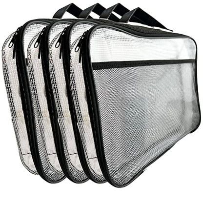 4PC Large Mesh Storage Bag for Board Games, Puzzles, Toys, Supplies, Zippered Bags for Organization Compatible with Legos and Doll Storage (4pc Mesh Bags)