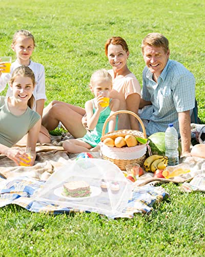Large Food Cover,6 Pack Mesh Food Tent,17"x17",White Nylon Covers,Pop-Up Umbrella Screen Tents,Patio Net for Outdoor Camping, Picnics, Parties,BBQ,Collapsible and Reusable - color: White