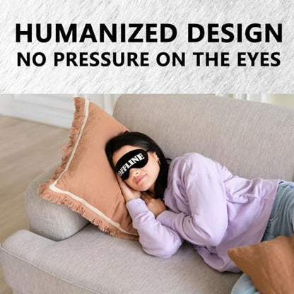 Offline Sleep Mask Silk, Funny Sleeping Mask Adjustable Sleep Mask, Blindfold for Sleeping, Black Out Eye Masks Funny Gifts for Man Women Friends - color: Offline