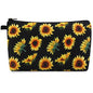 MAGEFY Sunflower Makeup Bag for Women, Portable Travel Cosmetic Bag with Black Zipper Pouch Waterproof Makeup Pouch Multifunctional Small Bag for Women (1 pack, sunflower 0173) - color: sunflower