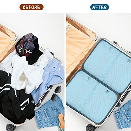 Packing Cubes Set, 2 Pcs Packing Organizers Set for Suitcases (Grey blue) - color: Grey blue
