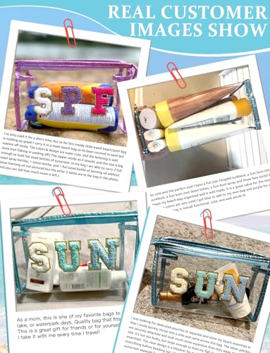 COSHAYSOO Sunscreen Bag Clear Makeup Toiletry Pouch Beach Vacation Essentials for Women Teen Girls Trip Gifts Summer Pool Travel Must Have Accessories Waterproof Stuff - color: Blue-SPF