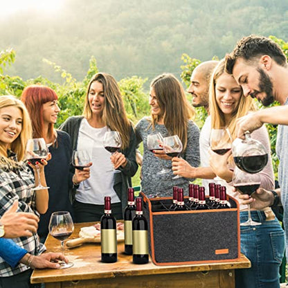 Foyego 12 Bottle Wine Tote Bag, Insulated Thermal Padded Wine Carrier Tote, Reusable Wine Bags for Wine Bottles Travel, Camping and Picnic, Perfect Wine Lover Gift - color: 12 Bottle