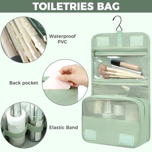 BAGAIL 4 Set/6 Set/8 Set Compression Packing Cubes Travel Accessories Expandable Packing Organizers(HalfMesh, 8-MatchaGreen) - color: 8-Matcha Green, style: Half Mesh