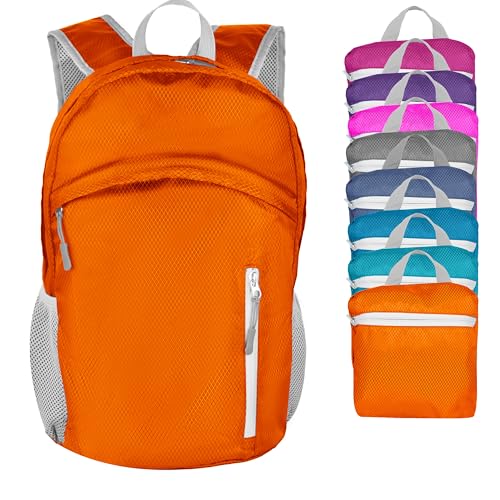 Waterproof Foldable Backpack Dry Storage Lightweight Daypack 35L Outdoor Backpack for Beach Men Women Orange - color: Orange