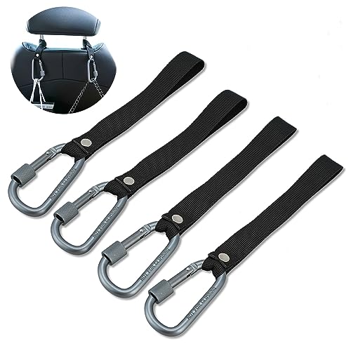 Headrest Hooks for Car - Backseat Hanger Hook for your Purse, Bags, Umbrellas, Clothes, Water Bottle, Keys Interior Car Seat Organizer, Multi-Purpose Hanging Organizers/Storage Hooks - color: Grey