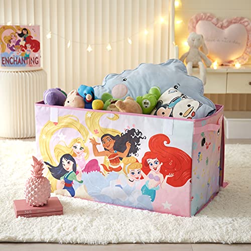 Idea Nuova Disney Princess Collapsible Toy Storage Trunk with Lid, 28" W x 16" D x 14.5" H - color: Disney Princess