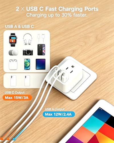 HANYCONY Italy Travel Adapter, Grounded Type L Plug Adapter with 2 AC Outlets 3 USB Ports (2 USB C), US to Italy Power Adapter for Rome, Chile, Uruguay, Ethiopia - Cruise Ship Approved - style: Type L - Italy Chile