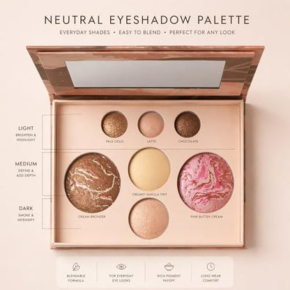 Best Baked Face Palette for Mature Skin – Includes Bronzer, Blush, Highlighter & Eyeshadows – Smooth Velvet Texture, Vegan & Cruelty-Free, Travel-Friendly Makeup Kit
