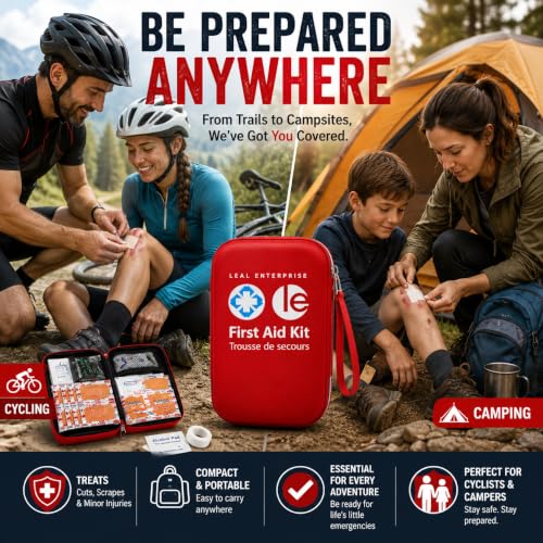 First Aid Kit 301 Piece - Fully Stocked Survival Emergency Kit for Home, Car, Camping, Workplace, Outdoor Travel & Family Preparedness