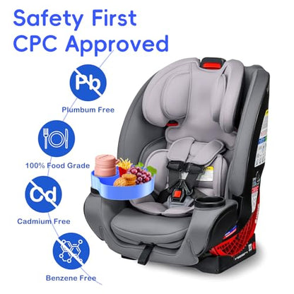 [2 Packs] Kids Car Seat Tray, Travel Tray with Cup Holder for Toddler Baby, Kids Car Seat Food Snack Organizer for Road Trip, Stroller snack, travel must haves - Blue - color: Blue-2 Packs