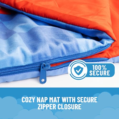 Jay Franco Kids Slumber Bag and Pillow - 54 x 27 Inch Comfy Indoor Sleeping Bag for School and Sleepovers, 2 Piece Set, Blue - Cars - color: Blue - Cars