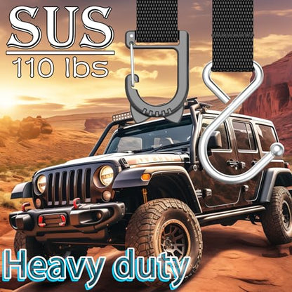 Purse Hook for Car, S-Shape Headrest Hooks, 2 Pack | 100 LBS Heavy Duty, Safe Flat Design, Multi-Use for Bags & Sports Fence - style: DS1