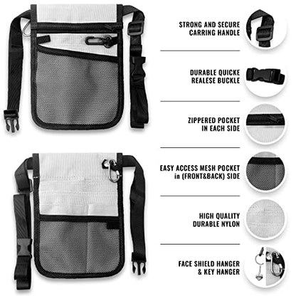 ASA TECHMED Nurse Utility Belt – Complete Medical Belt Utility Kit, Pro Pack Pocket Organizer Pouch Hip Bag for EMT, CNA, NP, PA, Student, White - color: White