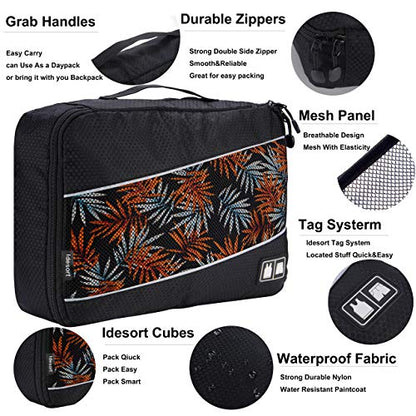 Packing Cubes Luggage Bags Organizer Durable Travel Accessories With Clothing Label - color: 8 set - Black/Grey