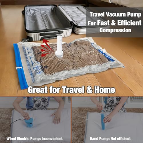 Travel Vacuum Bags with Electric Pump, Vacuum Travel Bags for Luggage and Suitcase, Clothes Clothing, Small 10 Pack - size: Small