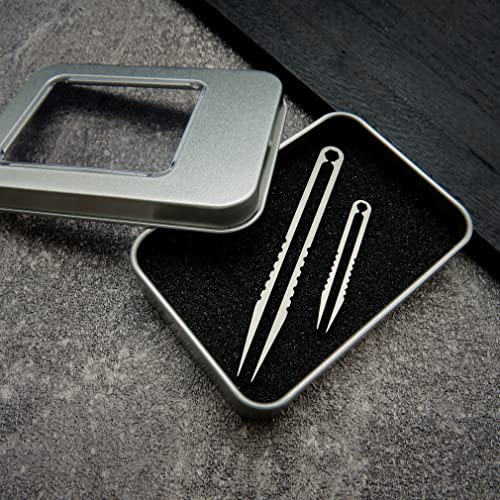 Canku 2pcs Mini Tweezers Portable Titanium Alloy EDC Survival Camping Outdoor Travel Tool(Silver) … - color: Silver