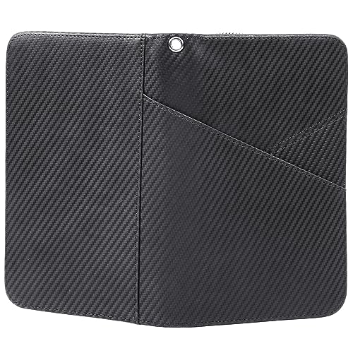 Polare Full Grain Leather Passport Holder With YKK Zipper RFID Blocking Travel Document Organizer Ticket Holder Cover Case Holds 2 Passports (Carbon Black) - color: Carbon Black
