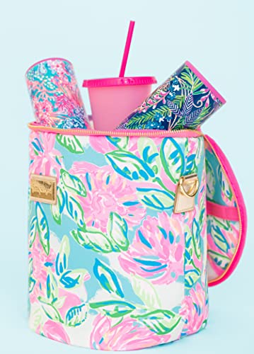 Lilly Pulitzer Insulated Soft Beach Cooler with Adjustable/Removable Strap and Double Zipper Close - color: Totally Blossom