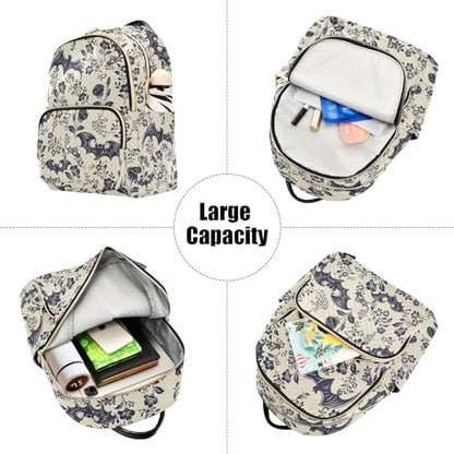 Women Fashion Backpack Purse Casual Lightweight Travel Shoulder Bag Goth Bats Rucksack Ladies Bag, Small - color: Goth Bats, size: Small