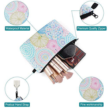 MAGEFY Makeup Bag 3 Styles Portable Travel Cosmetic Bag for Women Flower Patterns Small Toiletry Bag Sloth Gifts for Women Makeup Pouch with Black Zipper Pouch (3 packs) - color: 3 packs