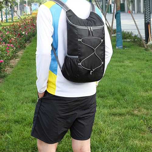 levayhill 16L Foldable Hiking Backpack,Small Packable Daypack,Black | Lightweight ,Outdoor Collapsible Rucksack,Ultralight Folding Back Pack, Water Repellent, Men Women Travel Gym, Easy Carry-on - color: Black