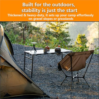 Camping Table Portable Folding Table 40.9"x18.9" (Innovative Nitrogen Gas Strut) Adjustable Heights Outdoor Folding Tactical Table with Carry Handle, Bonus Storage Bag for Camping, Picnic, Party