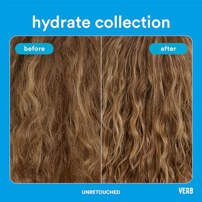 VERB Hydrate Shampoo + Conditioner Duo - Cleanses + Nourishes Dry + Frizzy Hair to Smooth + Reduce Frizz - Amber + Warm Jasmine Scent - size: 0.33 Fl Oz (Pack of 2)
