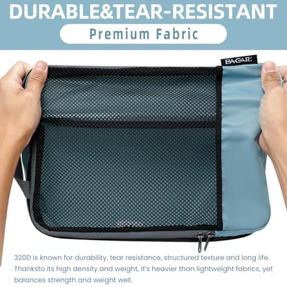 BAGAIL 4 Set/6 Set/8 Set Compression Packing Cubes Travel Accessories Expandable Packing Organizers (Half Mesh, 6-Dusty Blue) - color: 6-Dusty Blue, style: Half Mesh