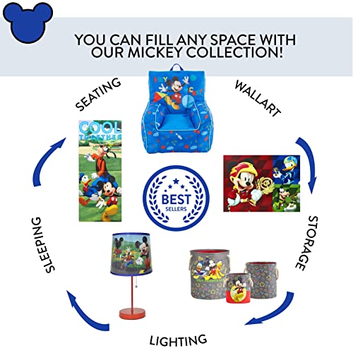 Idea Nuova Disney Mickey Mouse Collapsible Children’s Toy Storage Trunk, Durable with Soft Lid, 28.5"x 14.5"x16" - color: Mickey Mouse