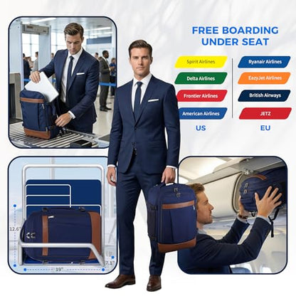 ECOHUB 19" Travel Backpack for Men Women 19x7.1x12.6 Spirit Airlines Personal Item Bag Backpack with Wet Compartment,Blue - color: Blue