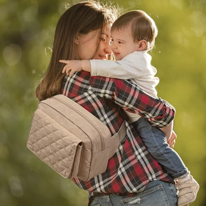 G4Free Small Diaper Bag for Baby Girl and Boy, Mini Sling Diaper Bag Fanny Pack with Portable Changing Pad - color: Khaki