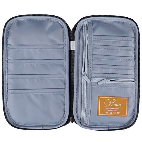 VanFn RFID Travel Passport Wallet, Family Passport Holder, Trip Document Organizer P.Travel Series - color: Pure Grey