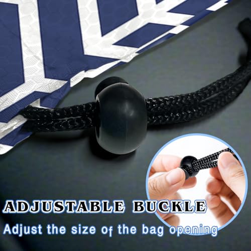 Car Trash Bag Hanging Back of Seat with Adjustable Snap Buckle Strap Cute Printed Drawstring Garbage Bags for Car-Blue White - color: Blue White Car Trash Bag