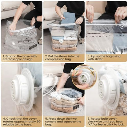 TAILI Cube Vacuum Storage Bags 4 pack, Medium Size (25x19x11 inch), Vacuum Seal Bags for Clothing, Compression Packing Cube for Clothes, Blankets, Baby Clothes - size: 4 Medium