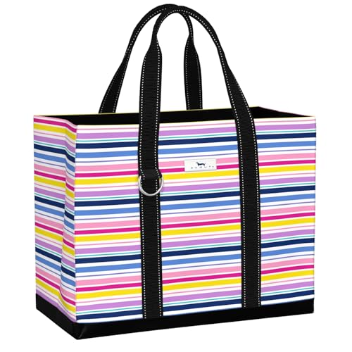 SCOUT Original Deano Tote - Durable Lightweight Open Top Beach, Pool & Lake Bag, Inside Zip Pocket, Folds Flat - color: Stripe a Pose