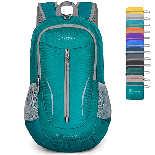 ZOMAKE Ultra Lightweight Packable Backpack 25L, Foldable Hiking Backpacks Water Resistant Small Folding Daypack for Travel(Lake Green) - color: Lake Green