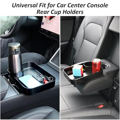 Car Seat Snack Tray for Kids, Mess-Free Square Travel Tray Cup Holder Snack Tray, Durable Car Food Tray for Toddlers, Fit Kids Travel Road Trip Essentials (1, Black) - color: black