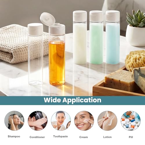 Cosywell Travel Bottles for Toiletries 5 Pack 3.4oz Shampoo Bottles TSA Approved Travel Size Containers Toiletry Bottles Wide Mouth Leak Proof Squeeze Bottle for Lotion Toothpaste(Clear) - style: D-3.4oz-Transparent
