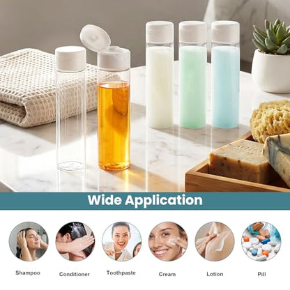 Cosywell Travel Bottles for Toiletries 5 Pack 3.4oz Shampoo Bottles TSA Approved Travel Size Containers Toiletry Bottles Wide Mouth Leak Proof Squeeze Bottle for Lotion Toothpaste(Clear) - style: D-3.4oz-Transparent