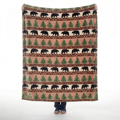 Carstens, Inc. Travel Blanket, Premium Compact 2-in-1 Airplane Blanket/Pillow, Prints & Pinecones - color: Prints & Pinecones