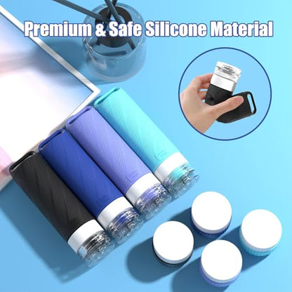26 Pcs TSA Approved Travel Toiletry Bottles Set, Leakproof Silicone Refillable Travel Containers with Hanging Hole & Carabiner, Portable Essentials, for Shampoo Conditioner Lotion Body Wash - style: F