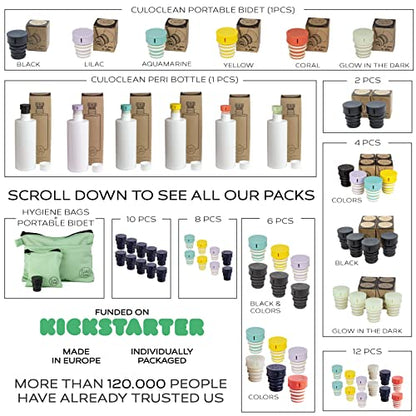 CuloClean Hygiene bag for hiking + Portable travel bidet. Personal hygiene kit for hikers, leave no trace (LNT) while hiking in the countryside.