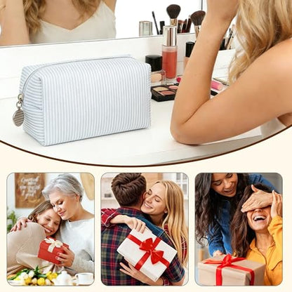 2pcs Makeup Bag Travel Toiletry Bag for Women Lightweight Make Up Bag Purse Organizer Pouches Large Cosmetic Bag Small Makeup Pouch Medicine Bag Travel Essentials for Women Light Blue - color: light blue
