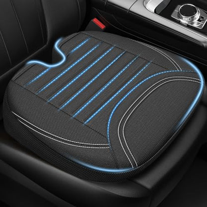 ZIKEE Wedge Car Seat Cushion for Tailbone Pain Relief & Better Visibility, Ergonomic Memory Foam Seat Cushion for Car with Breathable Channel Design, Fits Car, SUV, Truck, Non-Slip Mesh Cover