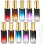 Segbeauty 0.34oz Mini Perfume Spray Bottles, 10Pack 10ml Glass Travel Perfume Atomizer Refillable, Small Empty Cologne Atomizer for Frangrance, Sample Cologne Bottles Sprayer with Refill Tool - color: Amber Blue Red Purple Black, style: Mini Bottle Set