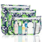 HIONXMGA TSA Approved Toiletry Bag, Set of 3 Clear Travel Toiletry Bag Quart Size Zipper Travel Pouch, Waterproof Makeup Cosmetic Bag for Women Men Kids Toiletries Carry on, Green Leaves - color: Green Leaves, Mixed Sizes